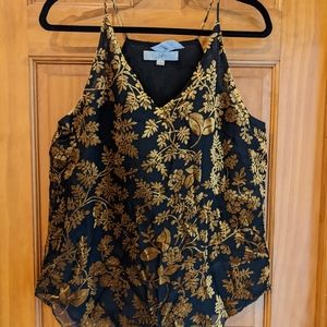 Gold velvet pattern top
